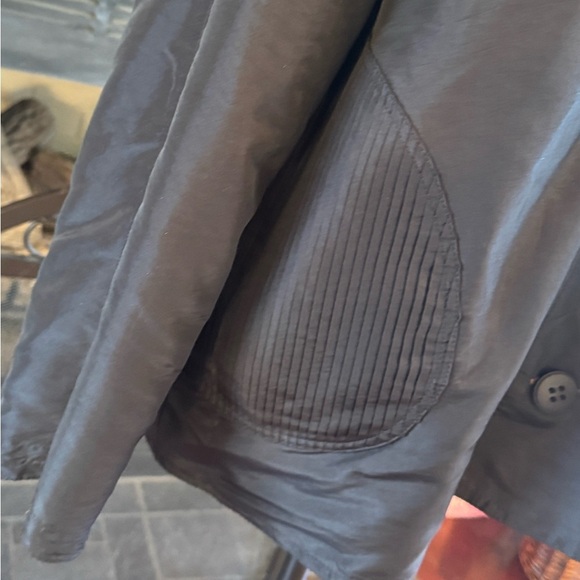 UBU Reversible Rain Coat Jacket Shimmer Brown Black Button Front Cowl Pleated - Picture 7 of 9